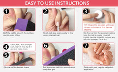 EXCUSE ME nail repair kit in use on a broken nail for quick stabilization benefit
