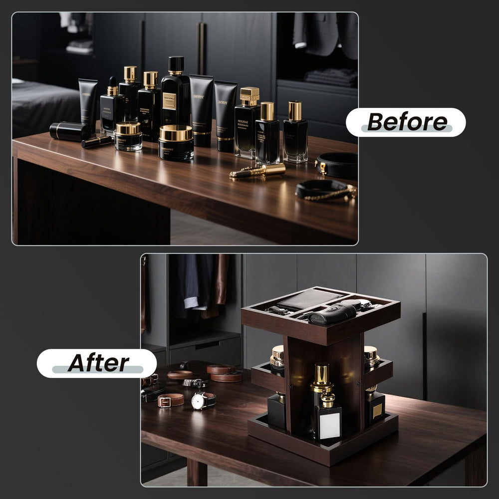EXIN DECHEN storing watches keys and razor demonstrating multipurpose use
