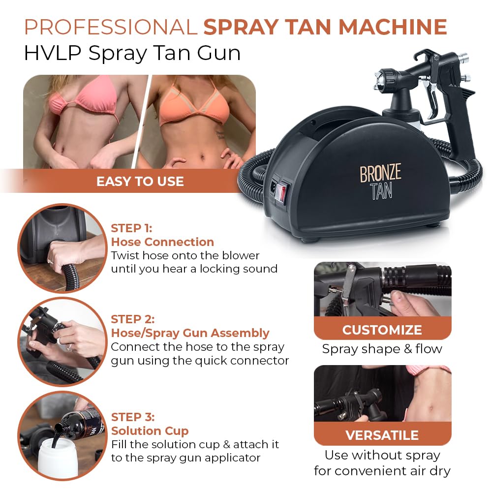 Existing Beauty close-up of HVLP spray gun tip for precise, even tanning application