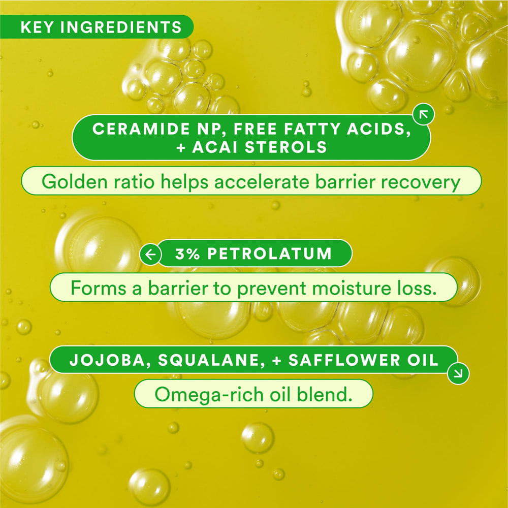 Experiment close-up of ceramide ingredient highlighting barrier support