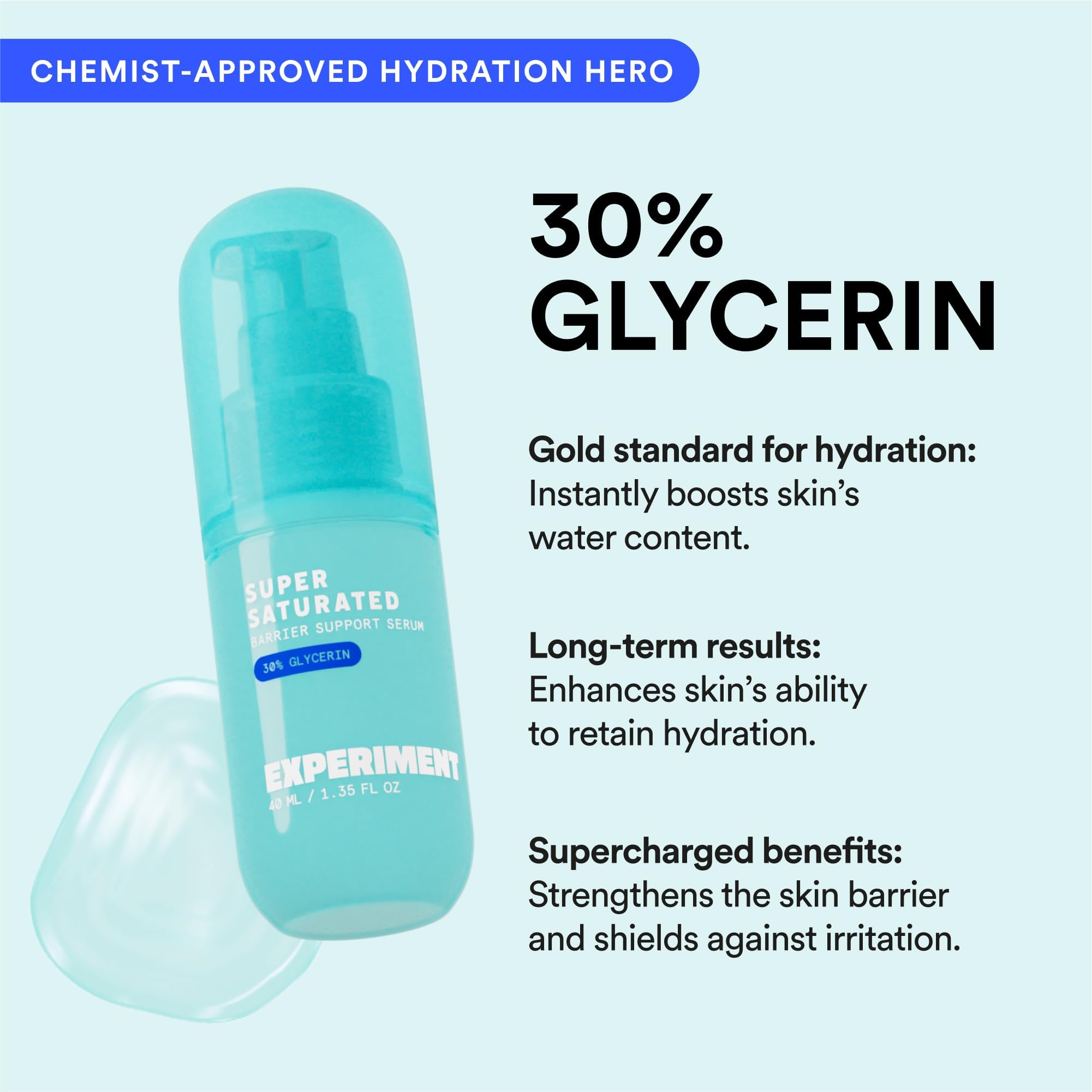 Experiment serum on vanity in lifestyle scene showing routine compatibility benefit