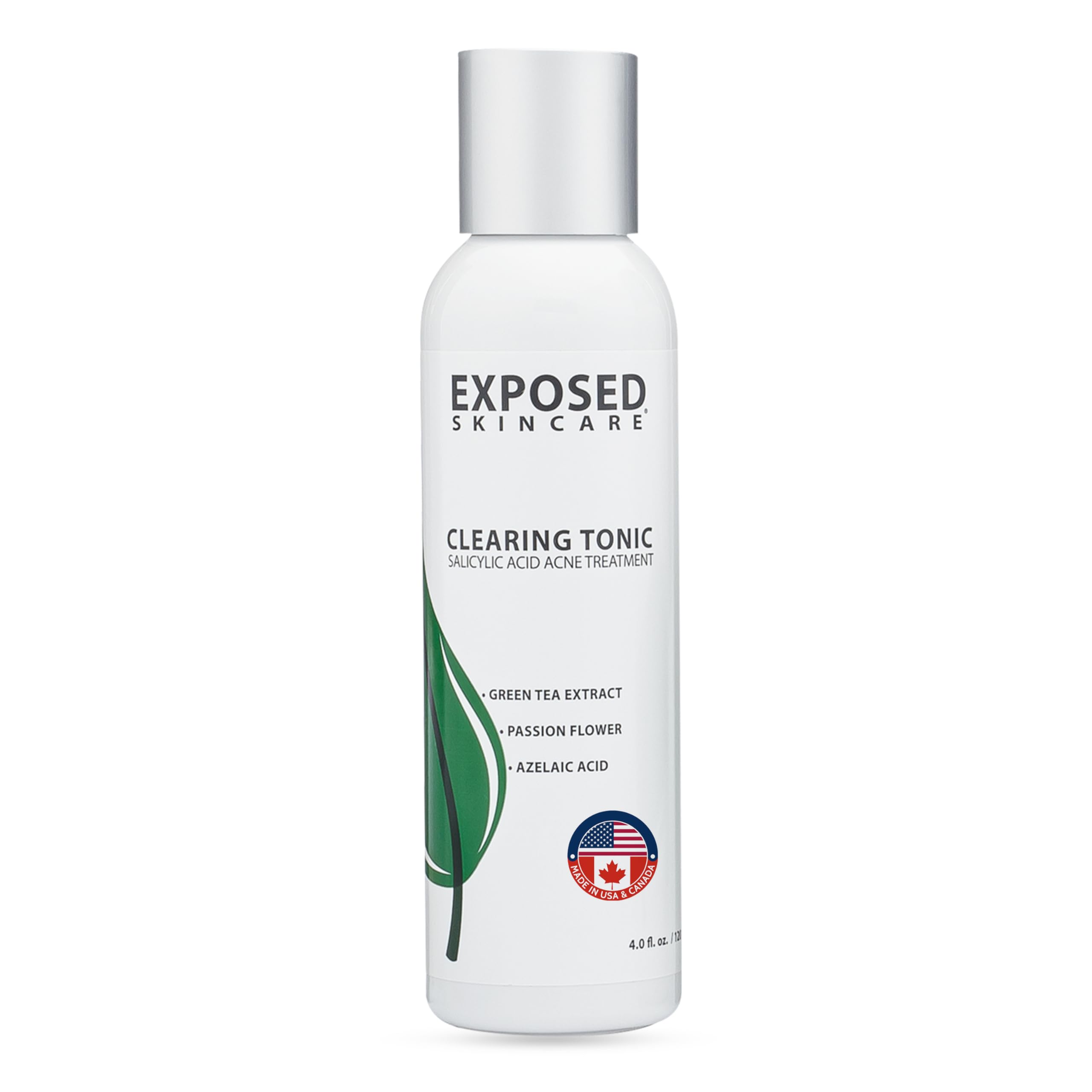 Exposed Skin Care bottle front view showing toner and clear labeling for easy identification