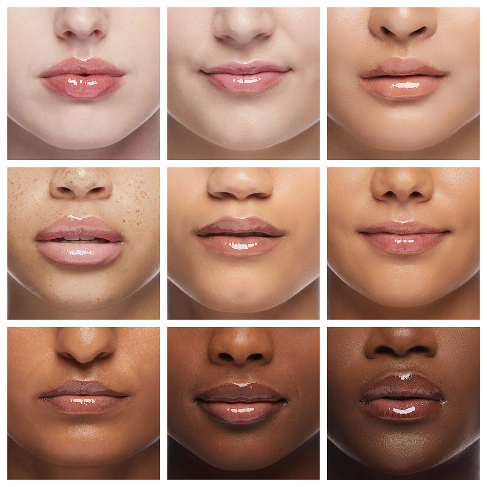 Expressions Girl applying gloss on child lips for simple, low-mess use