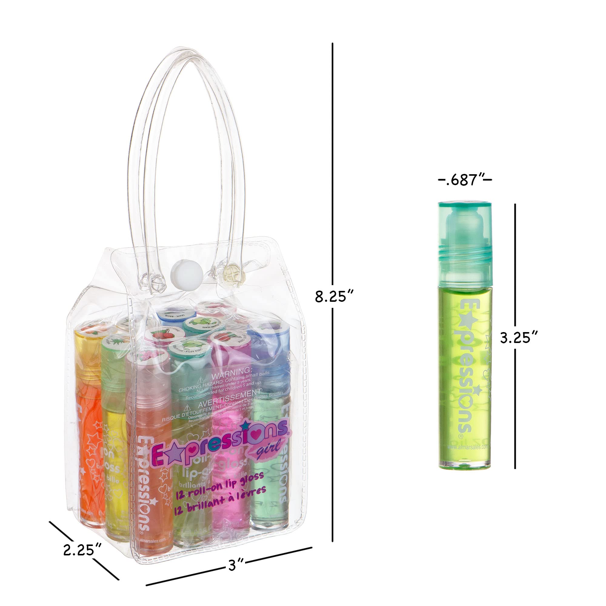 Expressions Girl case handle size scale showing portability and travel friendliness