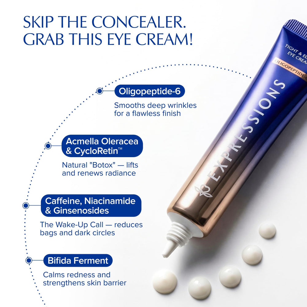 EXPRESSIONS WELLNESS ingredient panel highlighting ginseng peptides and caffeine benefits