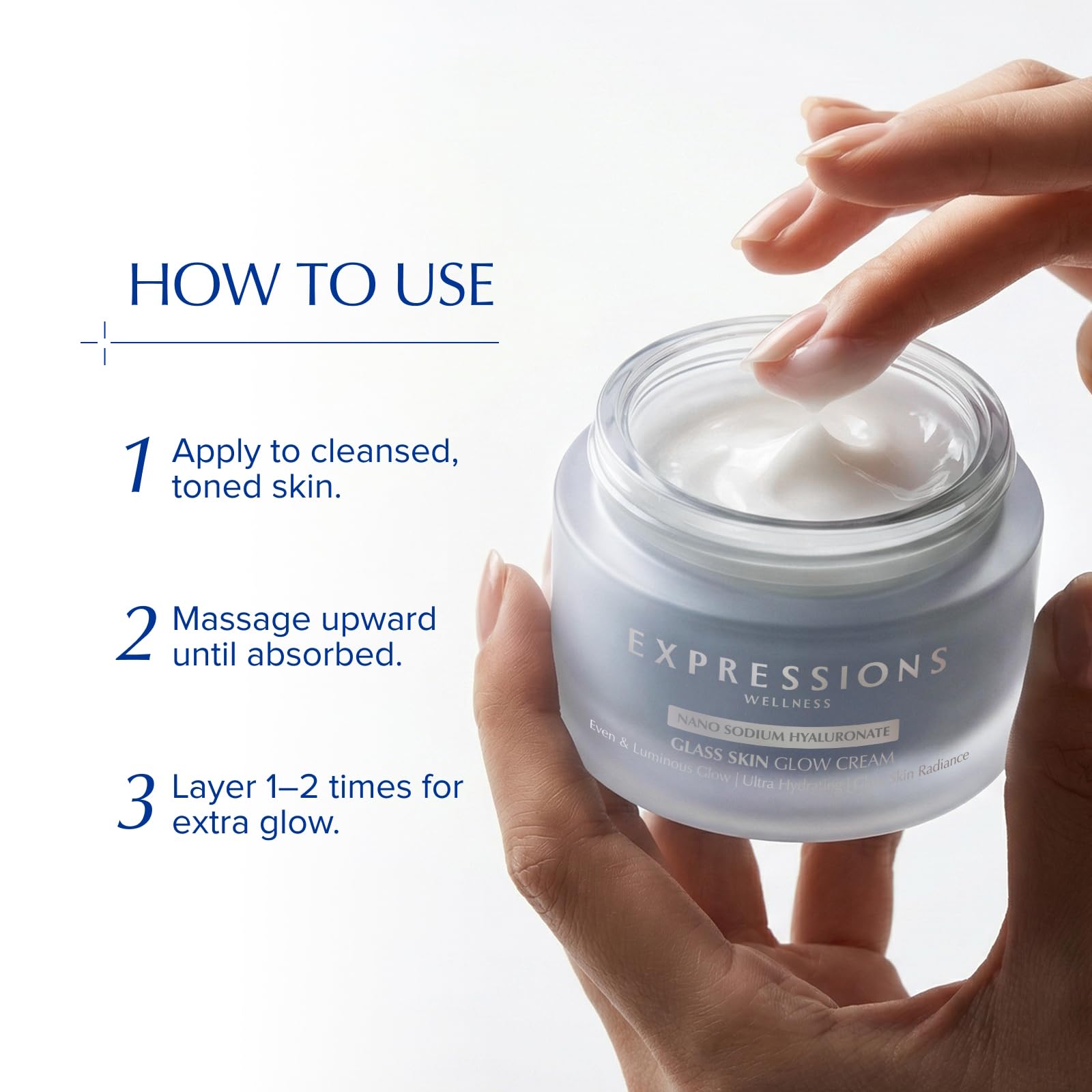 EXPRESSIONS WELLNESS packaging styled on vanity conveying daily skincare routine benefit