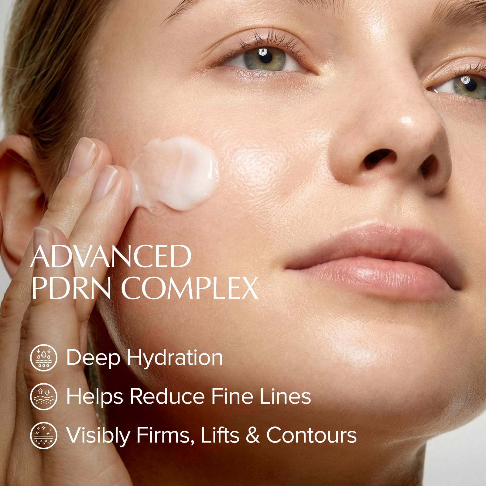 EXPRESSIONS WELLNESS cream texture close-up demonstrating lightweight absorption benefit