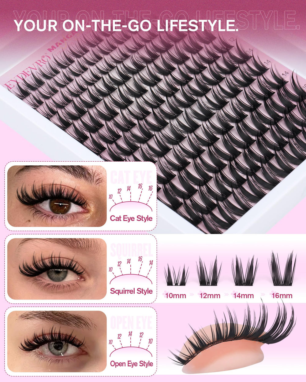 EYDEVRO tray with lash bond and seal emphasizing durable multi-day hold