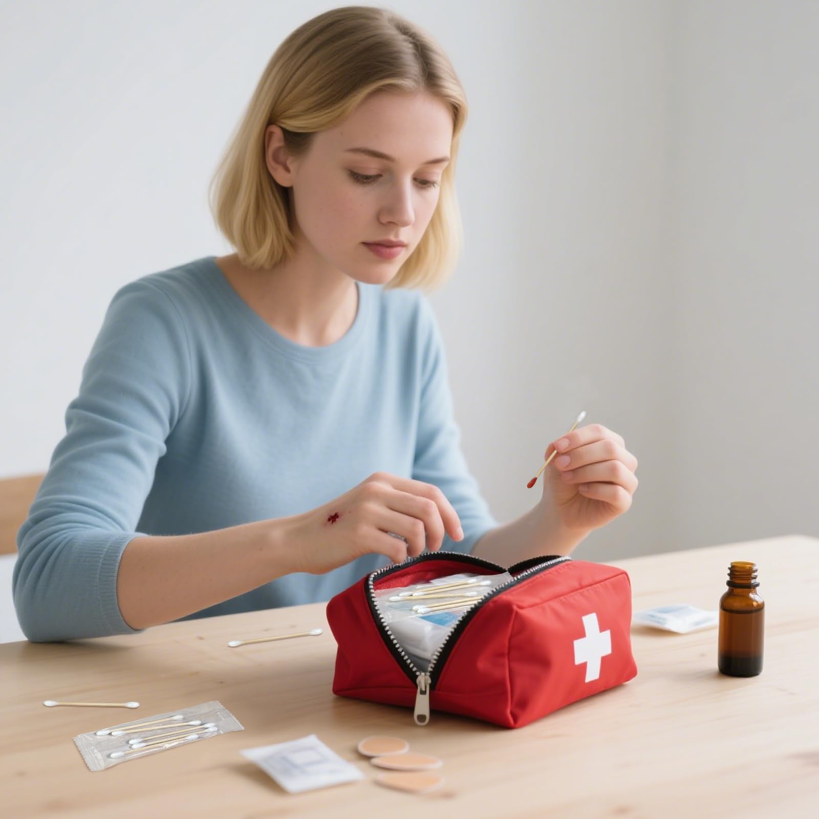 eyxformula travel bundle inside a purse demonstrating portable clean access