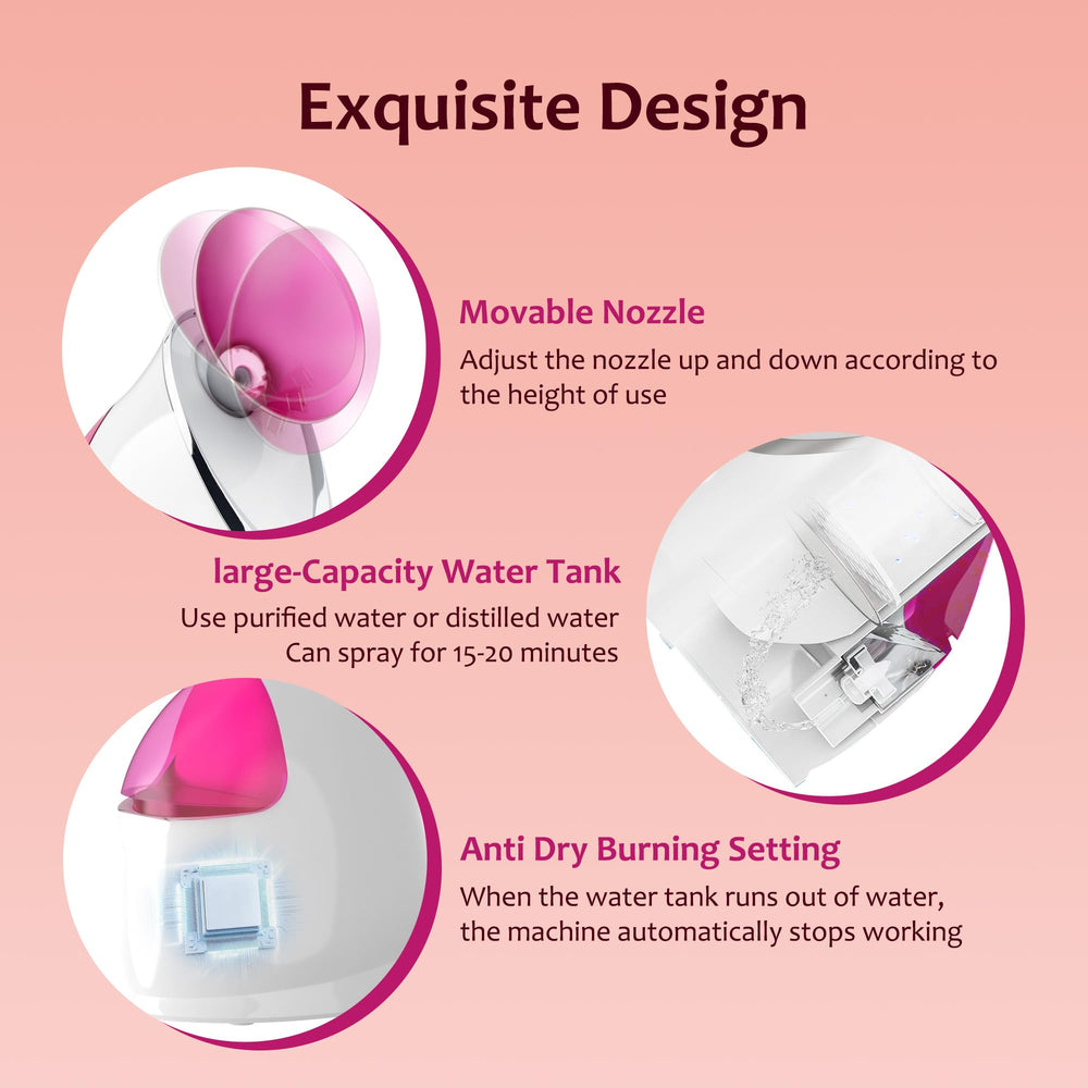 EZBASICS facial steamer in use demonstrating at-home spa benefits