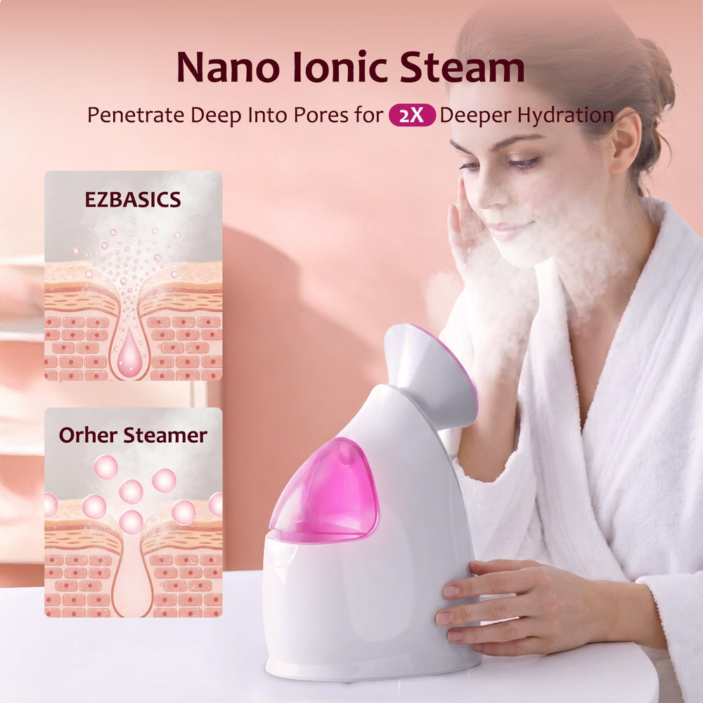 EZBASICS fine nano ionic mist emitting to hydrate and soften skin