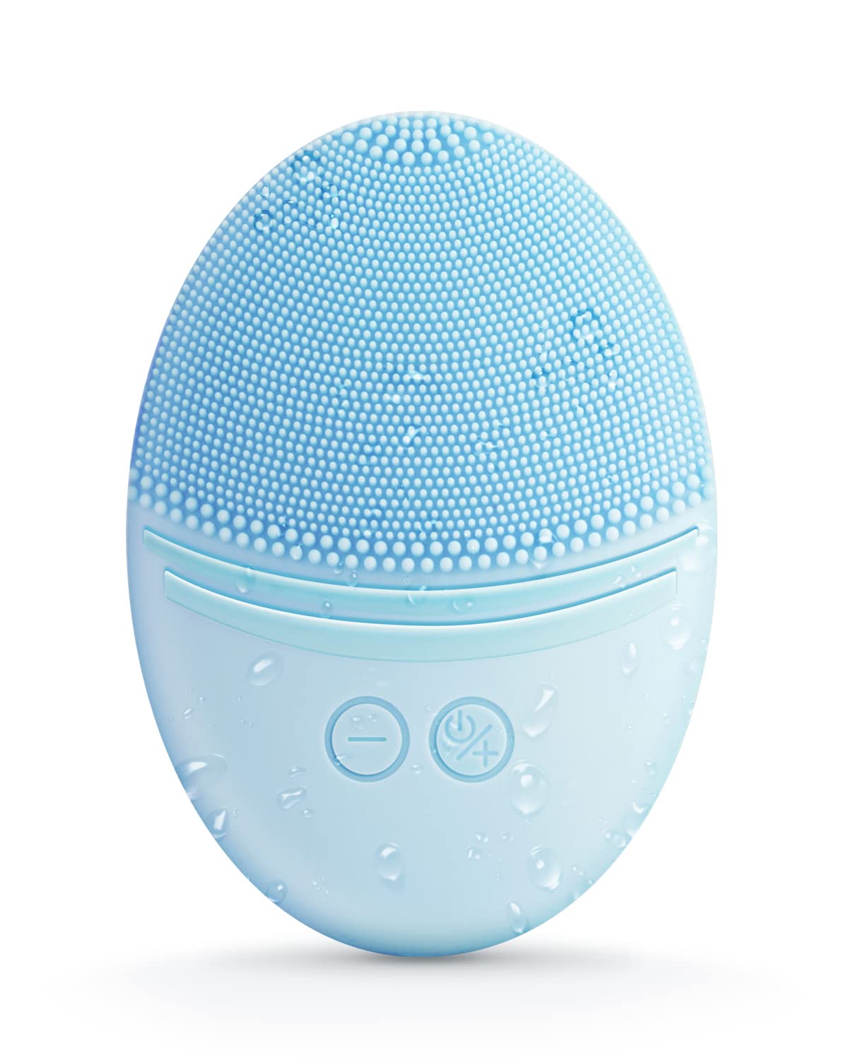 EZBASICS front view of blue brush showing shape and controls for easy cleansing