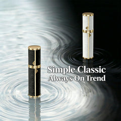 EZEJIAO atomizer next to credit card demonstrating compact 5ml portability