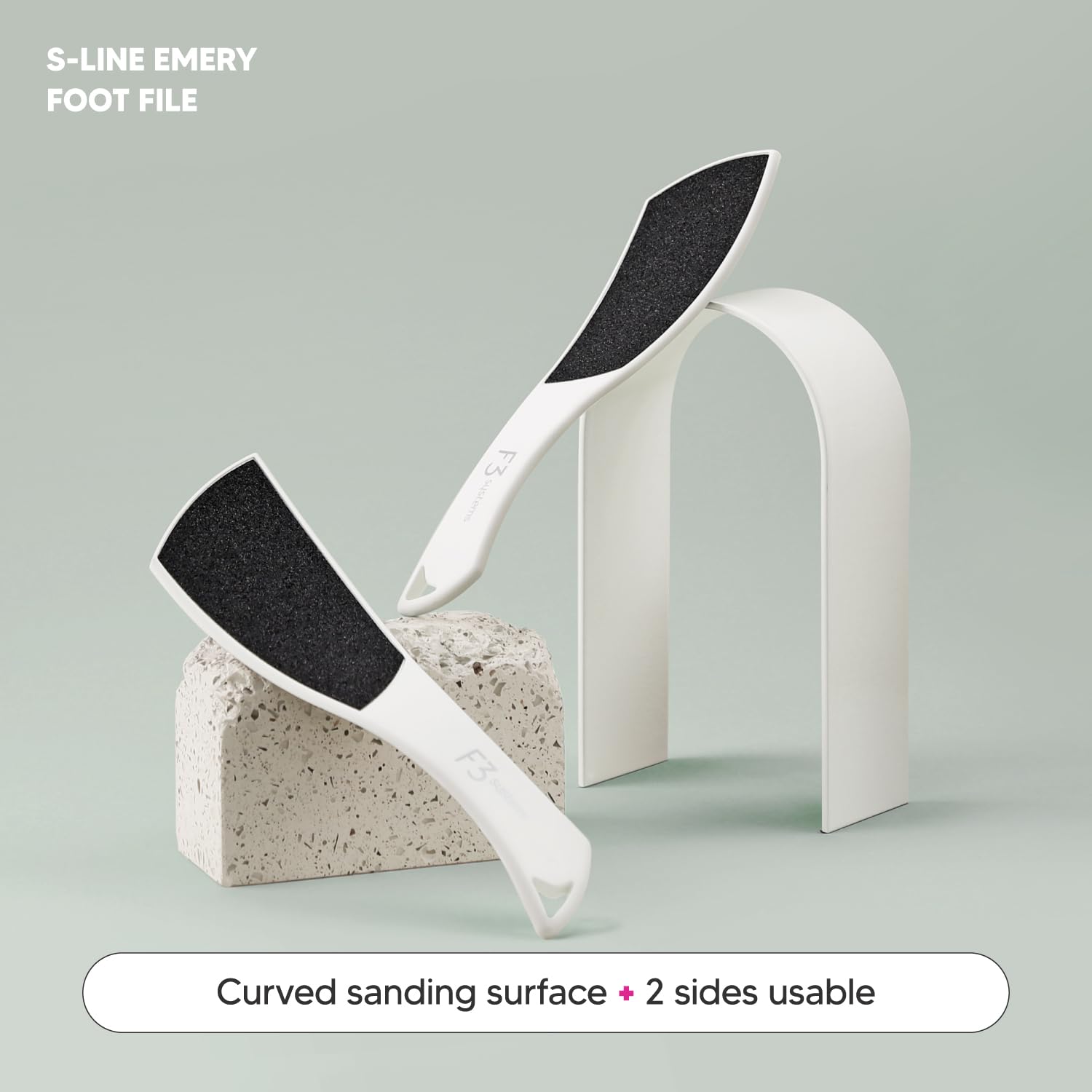 F3 Systems close-up of coarse and fine emery surfaces for efficient removal