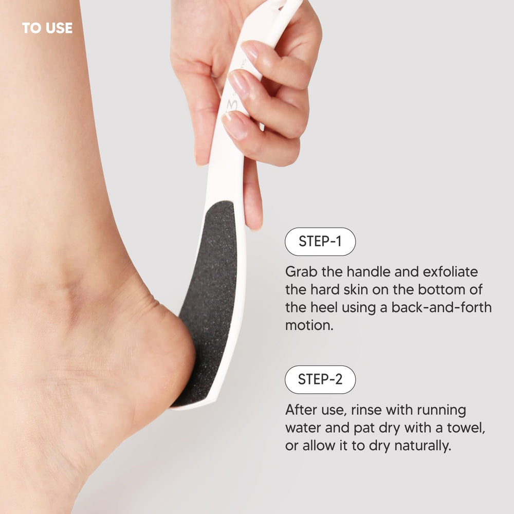 F3 Systems file in use on heel demonstrating callus reduction benefit