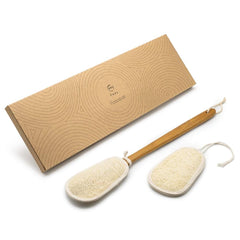 FAAY teak handle detail highlighting grain and hang loop for durable moisture resistance