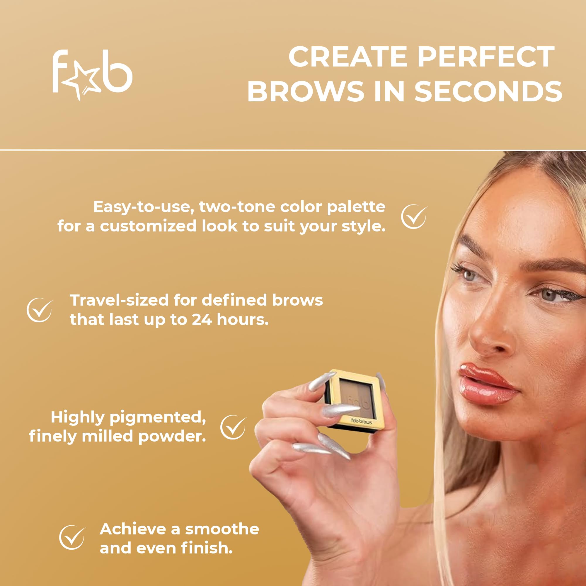 Fab Brows application on model highlighting natural-looking brow definition