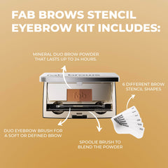 Fab Brows dual-ended brush with angled tip and spoolie, precise application control