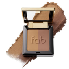 Fab Brows compact front view showing light brown shade and travel convenience
