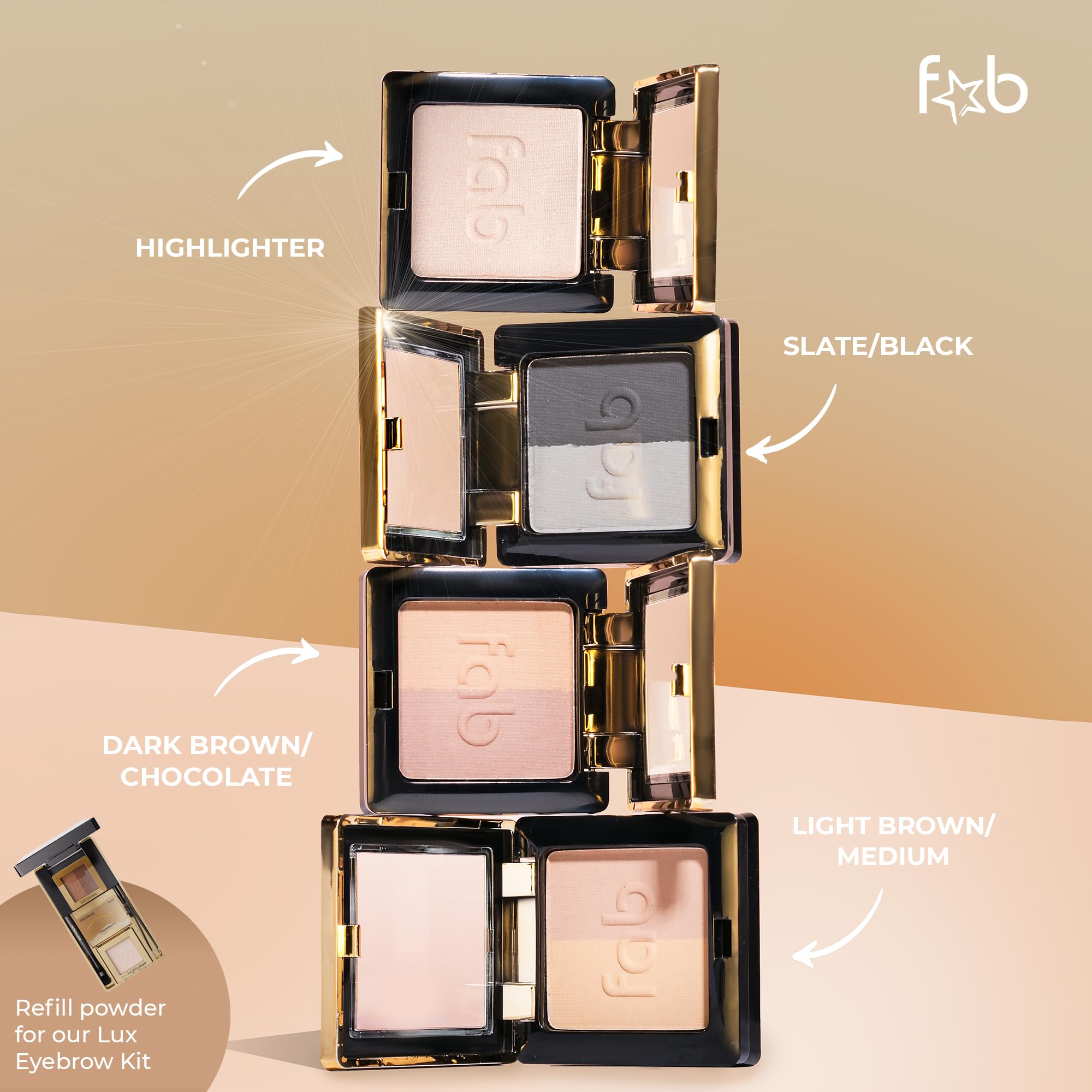 Fab Brows powder inside a travel bag showing portability and everyday use