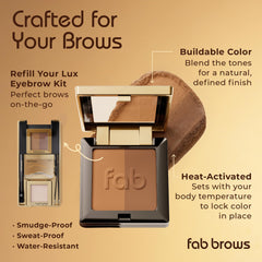 Fab Brows close-up of powder pan texture for smooth blendable application