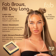 Fab Brows refill snapped into palette demonstrating easy refill installation
