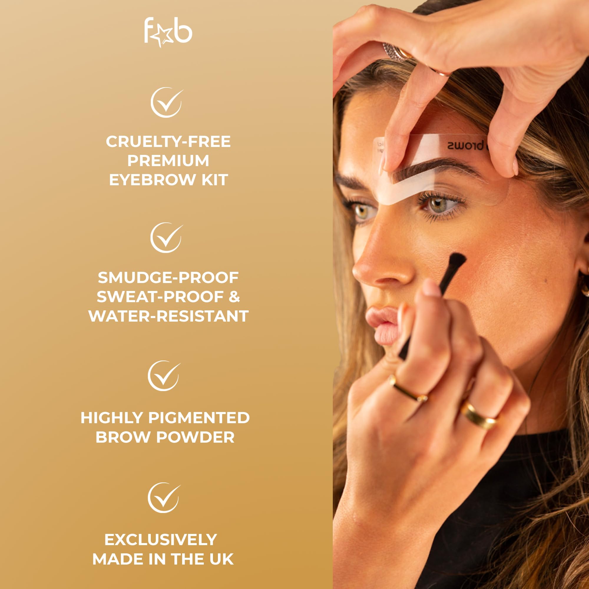 Fab Brows set of six reusable brow stencils, guides for symmetrical shaping