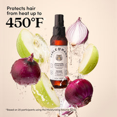 Fable & Mane spray in use while blow-drying to show root lift and lightweight hold