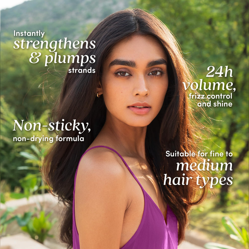 Fable & Mane texture close-up on hair strands showing plumping effect and soft finish