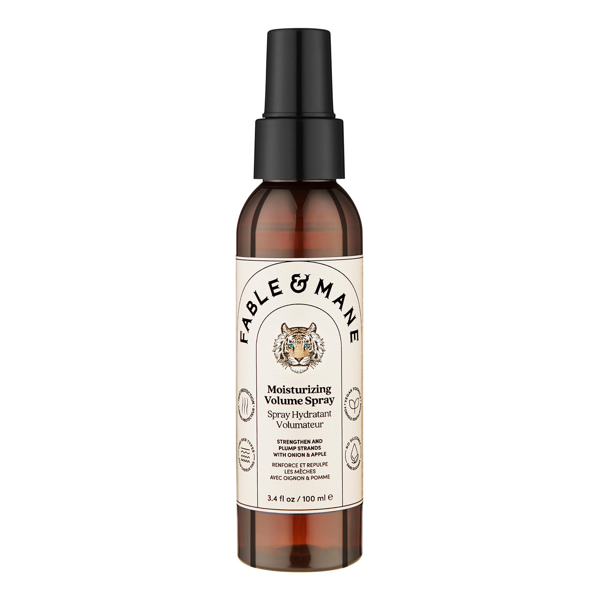 Fable & Mane front packaging showing bottle and logo, communicates premium volume benefit