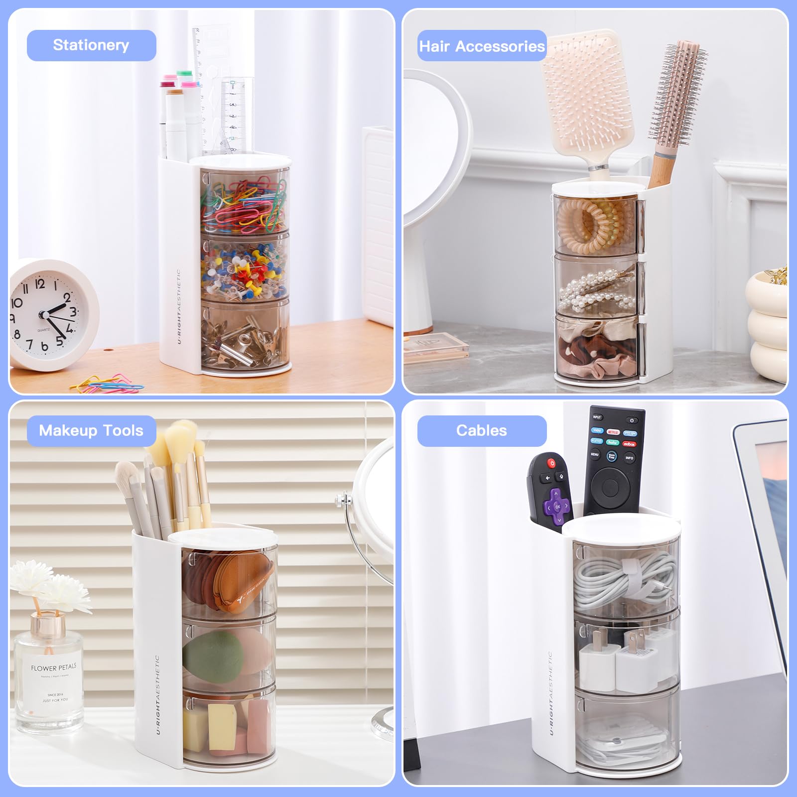 FABROK organizer holding makeup brushes upright for quick, neat access