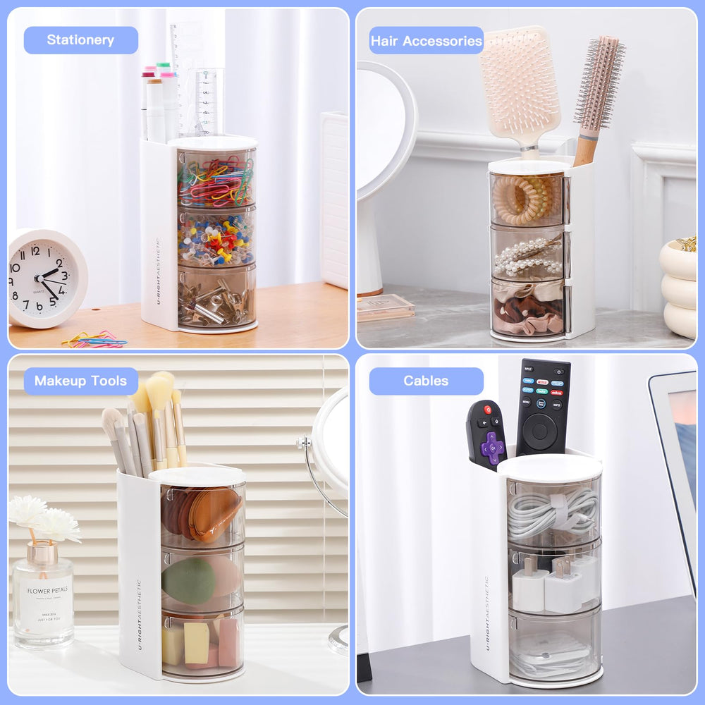 FABROK organizer holding makeup brushes upright for quick, neat access