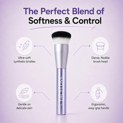 FACELOVE brush in use applying liquid foundation for even coverage advantage