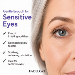 Facelove IronBoost+ before and after lashes illustrating visible lengthening benefit