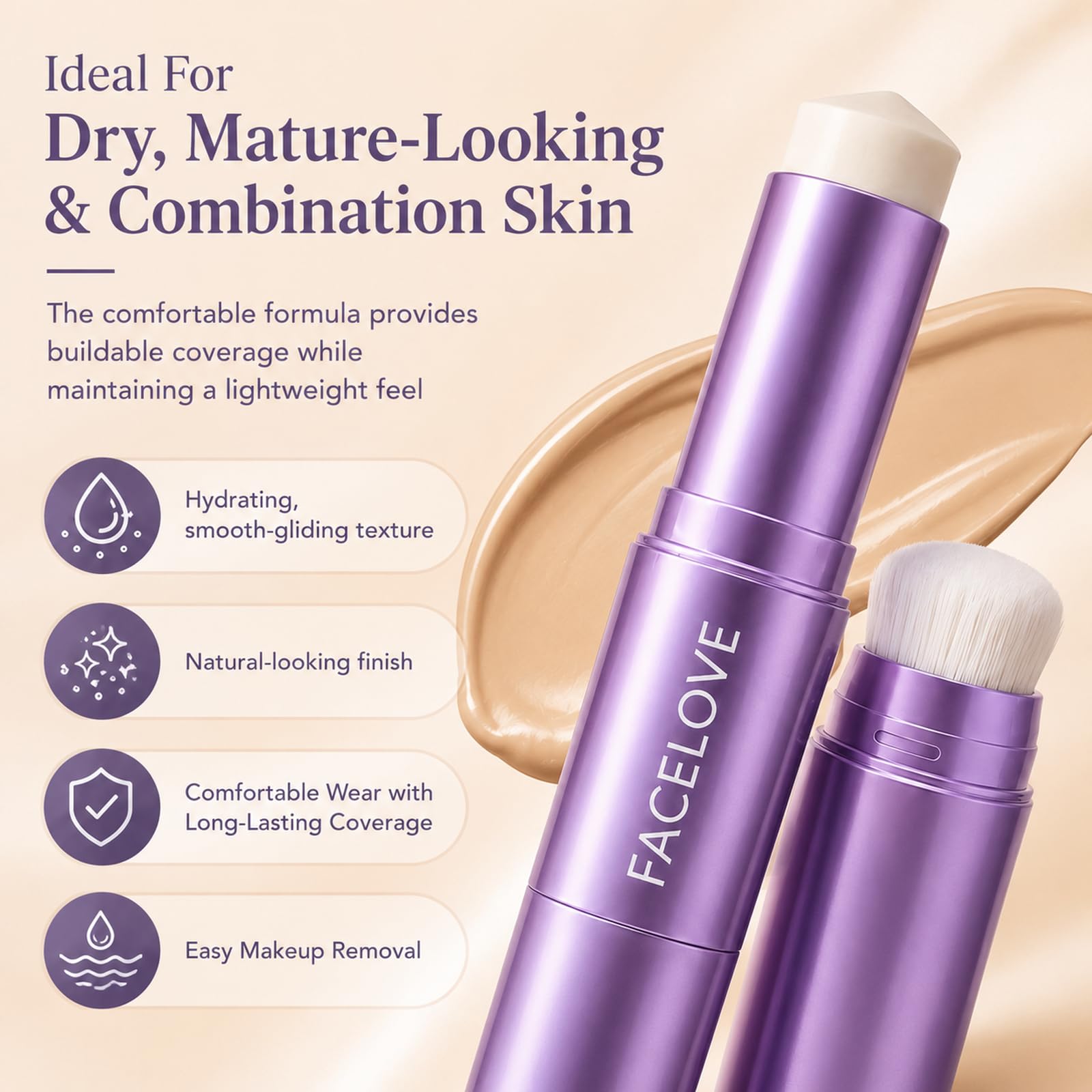 FACELOVE lifestyle on the go image showing fast touch-up benefit outdoors