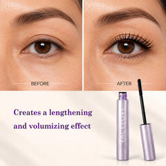 FACELOVE mascara wand close-up showing precision bristles for separated lashes and defined volume