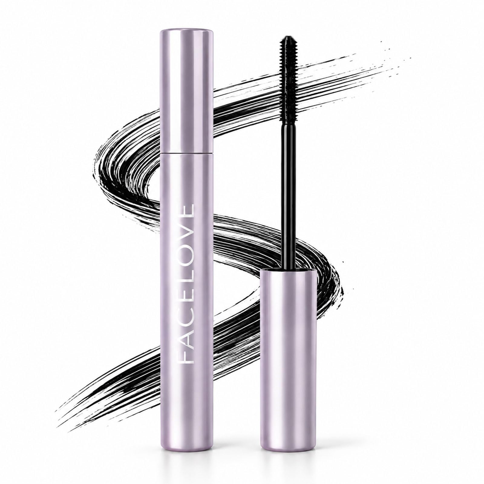 FACELOVE mascara tube front view showing sleek design and easy-grip for precise application
