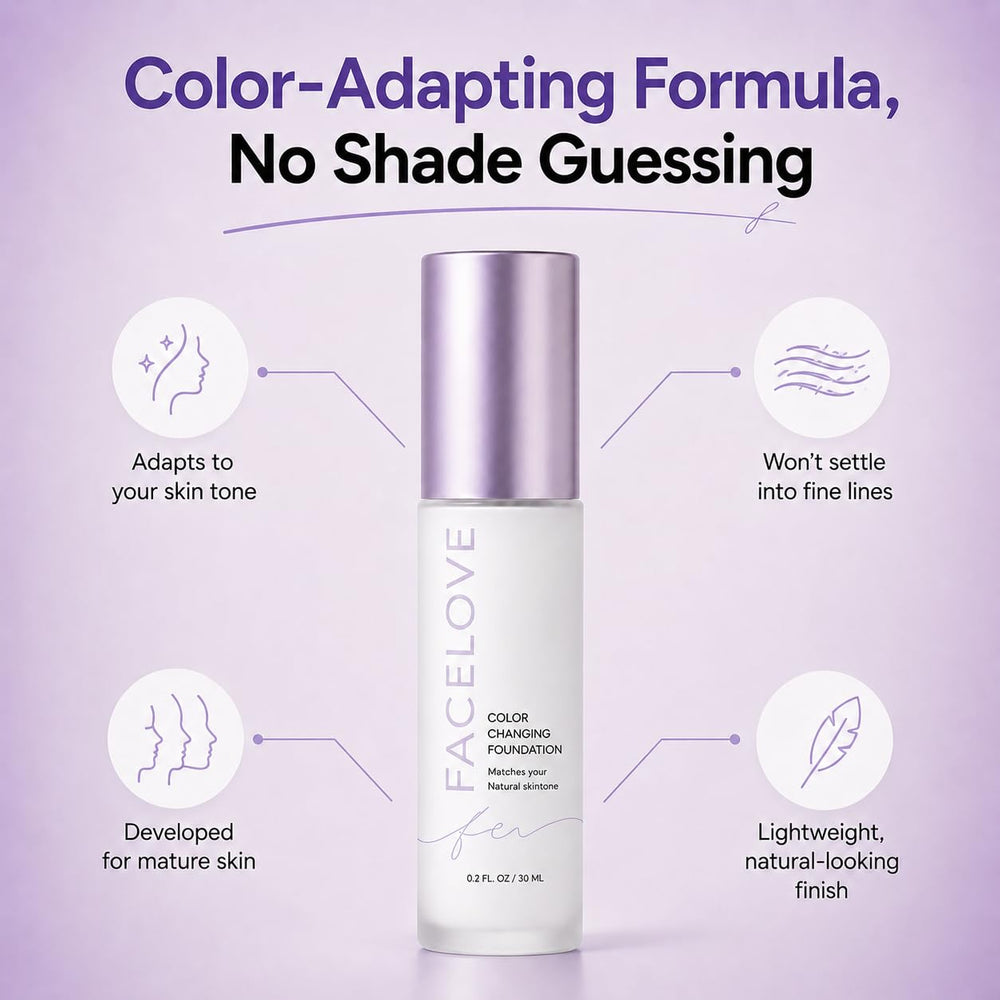 Facelove texture close-up revealing smooth liquid finish for natural radiance