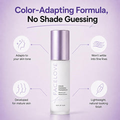 Facelove texture close-up revealing smooth liquid finish for natural radiance