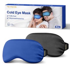 Facemoon front view of two-pack cooling eye masks shows colors and convenience