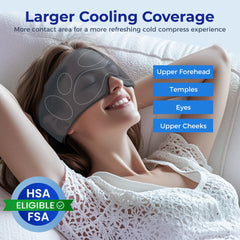 Facemoon mask in use while resting delivering calming cool relief after screens