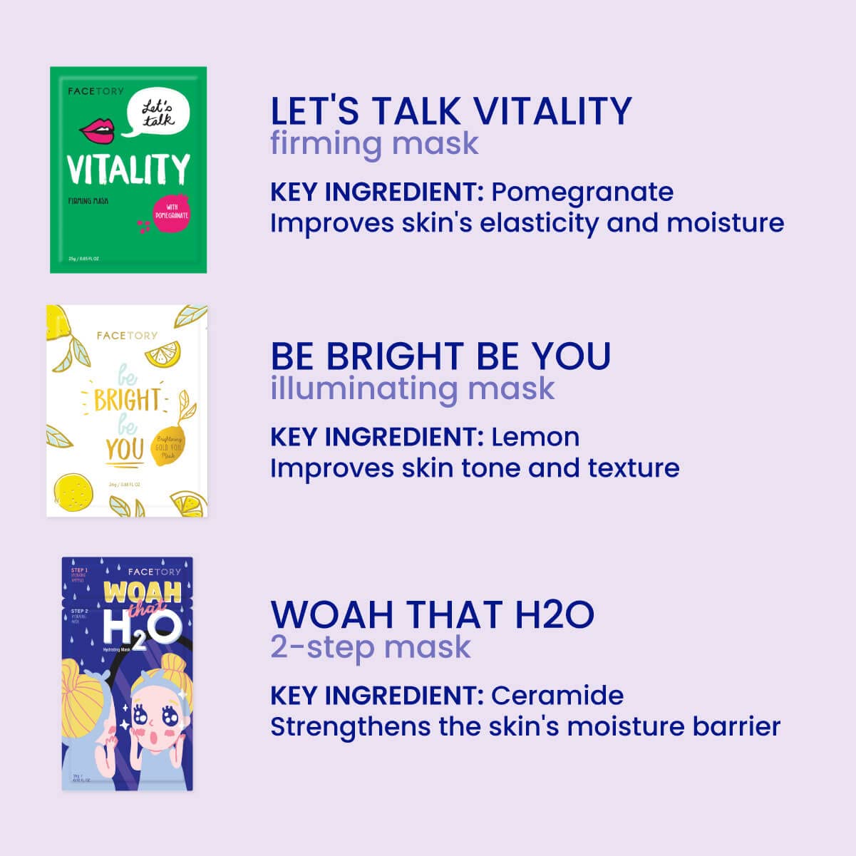 FACETORY pack shown in hand to display compact, travel-friendly size