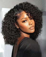 FACMOOD half wig front view showing natural hairline and full volume benefit