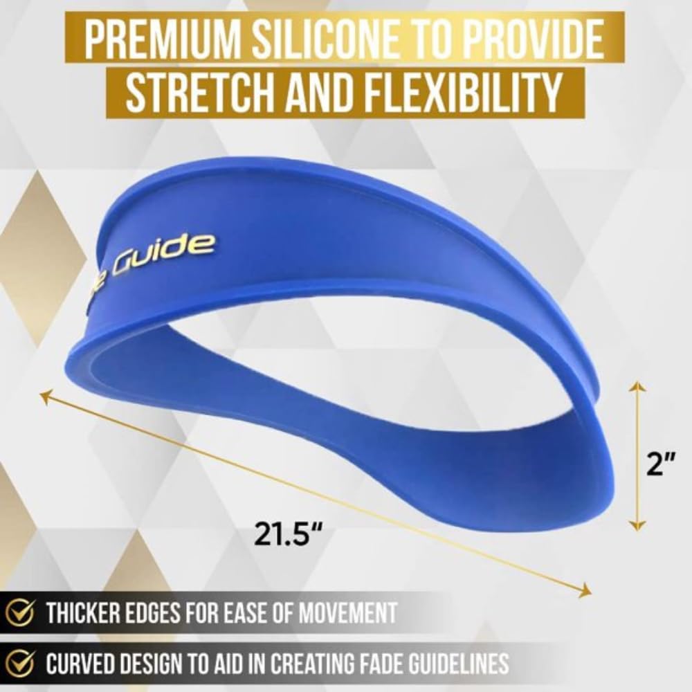 Fade Guide folded and packed in a grooming bag, Fade Guide stores compactly for travel