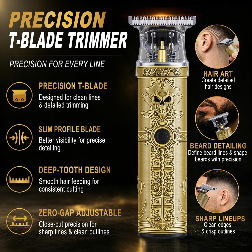 FADEKING guide combs, cape and tools displayed for complete grooming convenience
