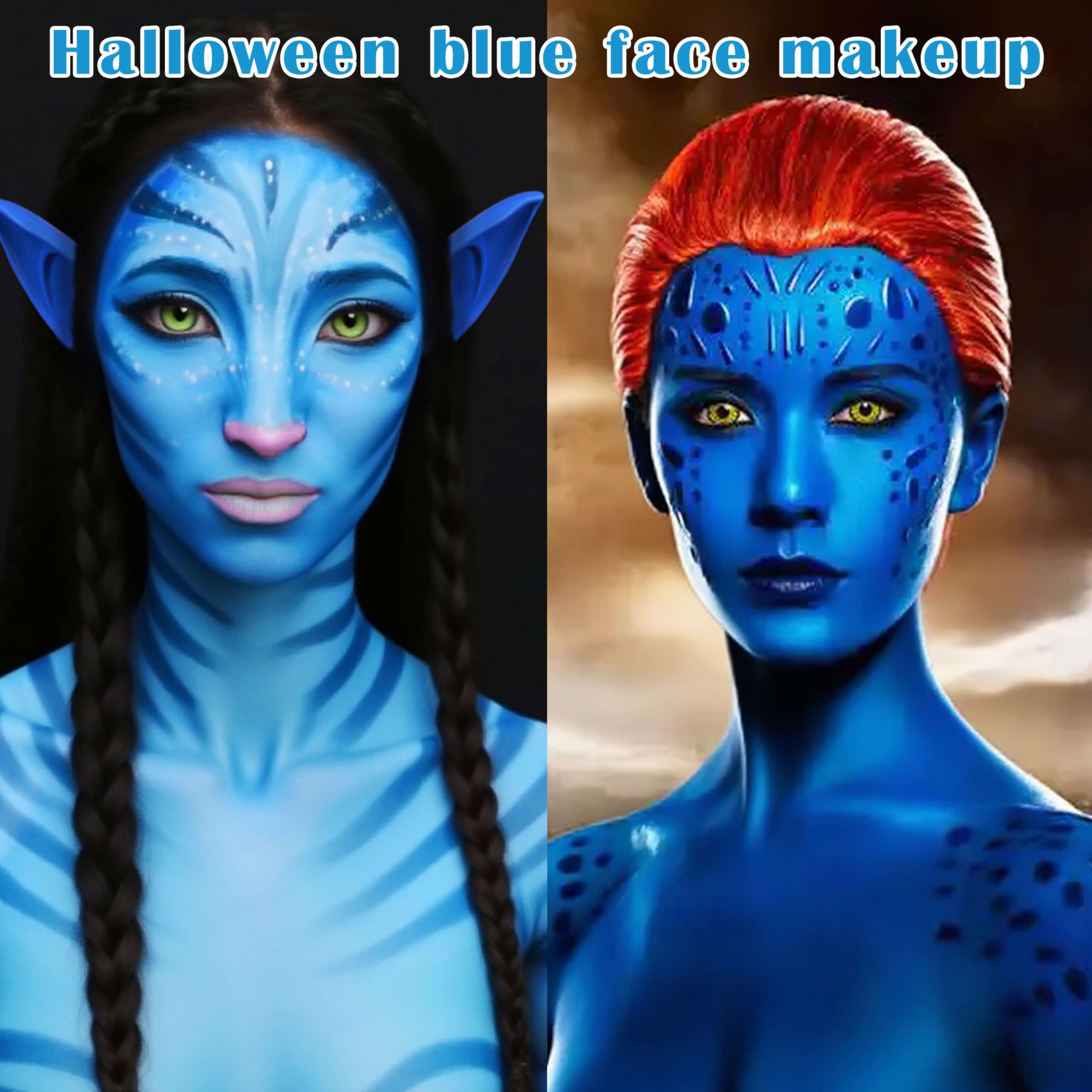 faglowmify blue eyeshadow with sponges for easy application