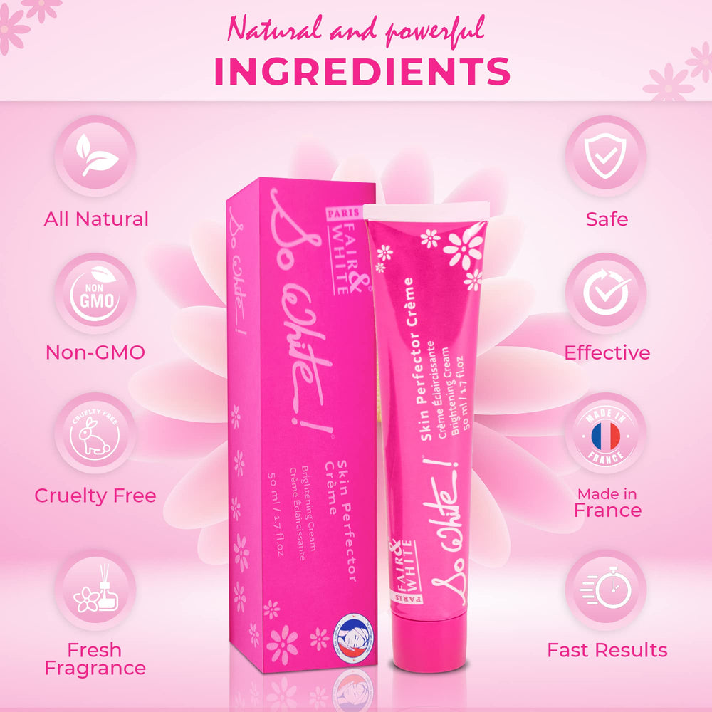 Fair & White on bathroom shelf in morning routine conveying daily protection benefit