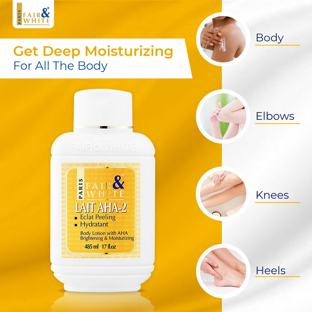 FAIR & WHITE lotion applied on arm demonstrating quick absorption
