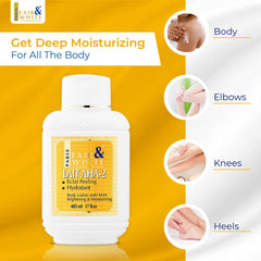 FAIR & WHITE lotion applied on arm demonstrating quick absorption