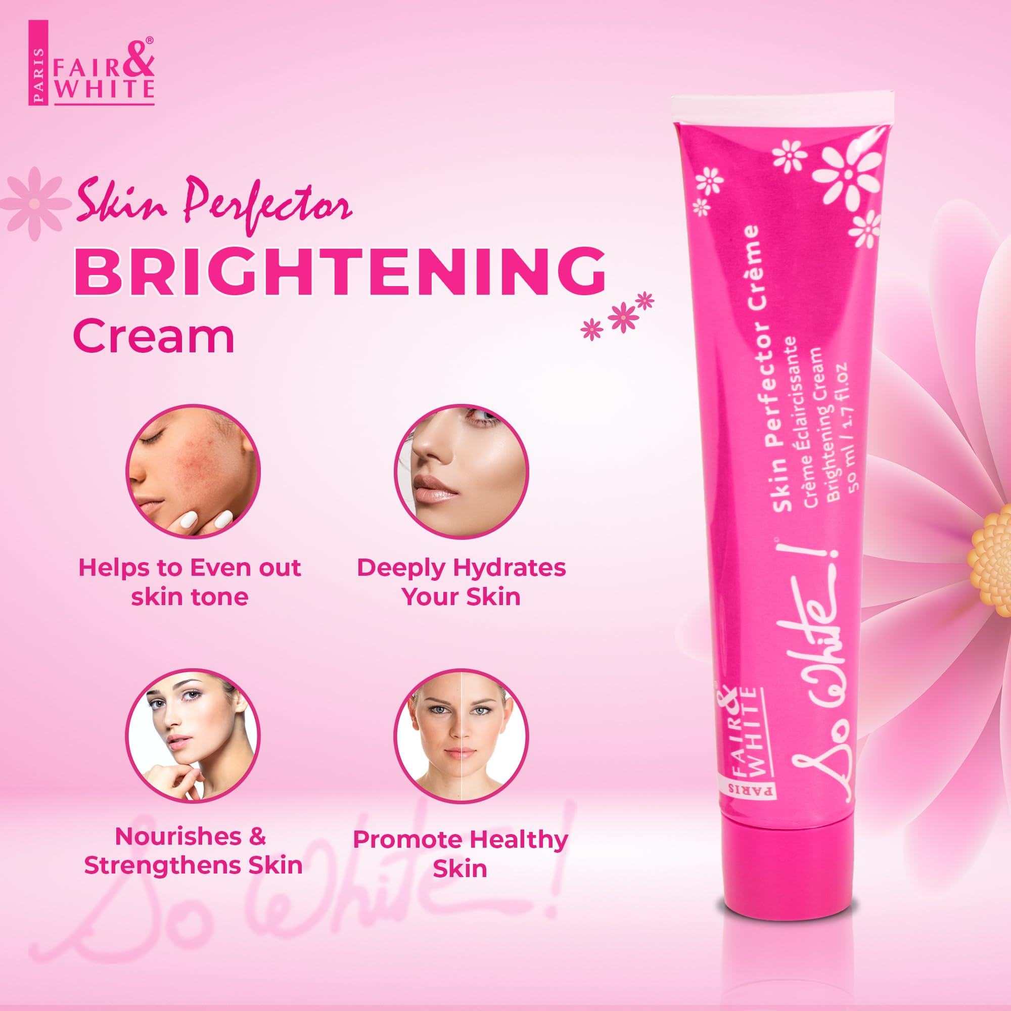 Fair & White close-up of silky cream texture for quick absorption benefit